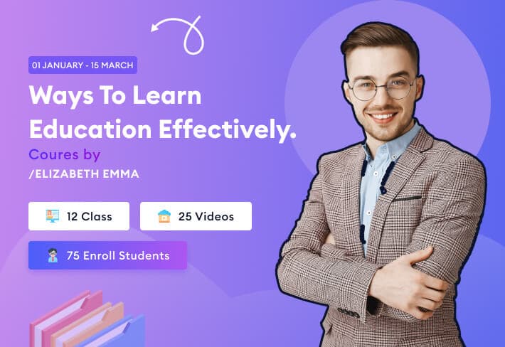 Student studying with course material